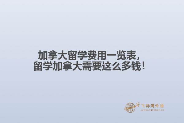 加拿大留學(xué)費(fèi)用一覽表，留學(xué)加拿大需要這么多錢！