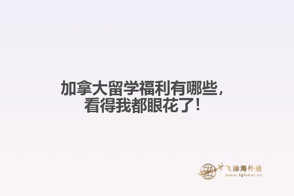 加拿大留學福利有哪些，看得我都眼花了！? 