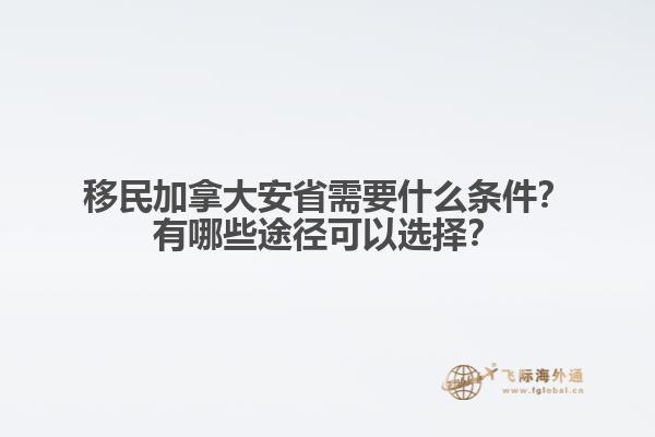 移民加拿大安省需要什么條件？有哪些途徑可以選擇？