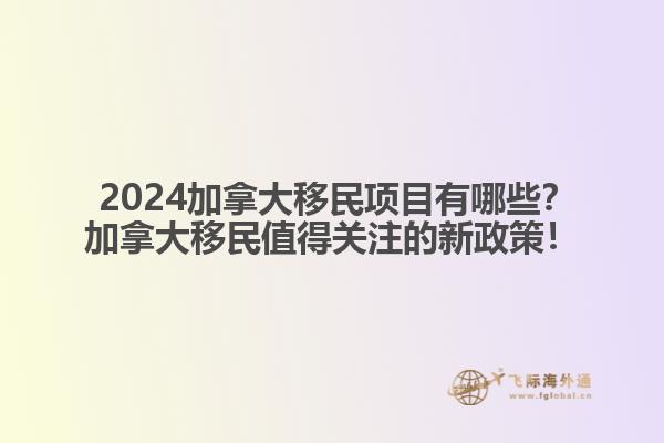  2024加拿大移民項目有哪些？加拿大移民值得關(guān)注的新政策！