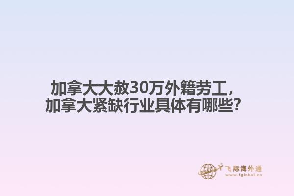 加拿大大赦30萬外籍勞工，加拿大緊缺行業(yè)具體有哪些？