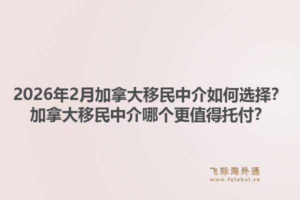 2026年2月加拿大移民中介如何選擇？加拿大移民中介哪個(gè)更值得托付？