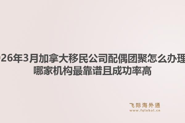 2026年3月加拿大移民公司配偶團(tuán)聚怎么辦理？哪家機(jī)構(gòu)最靠譜且成功率高